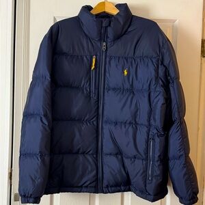 Ralph Lauren Polo RL/250 Navy Full Zip Down Puffer Jacket.  Large